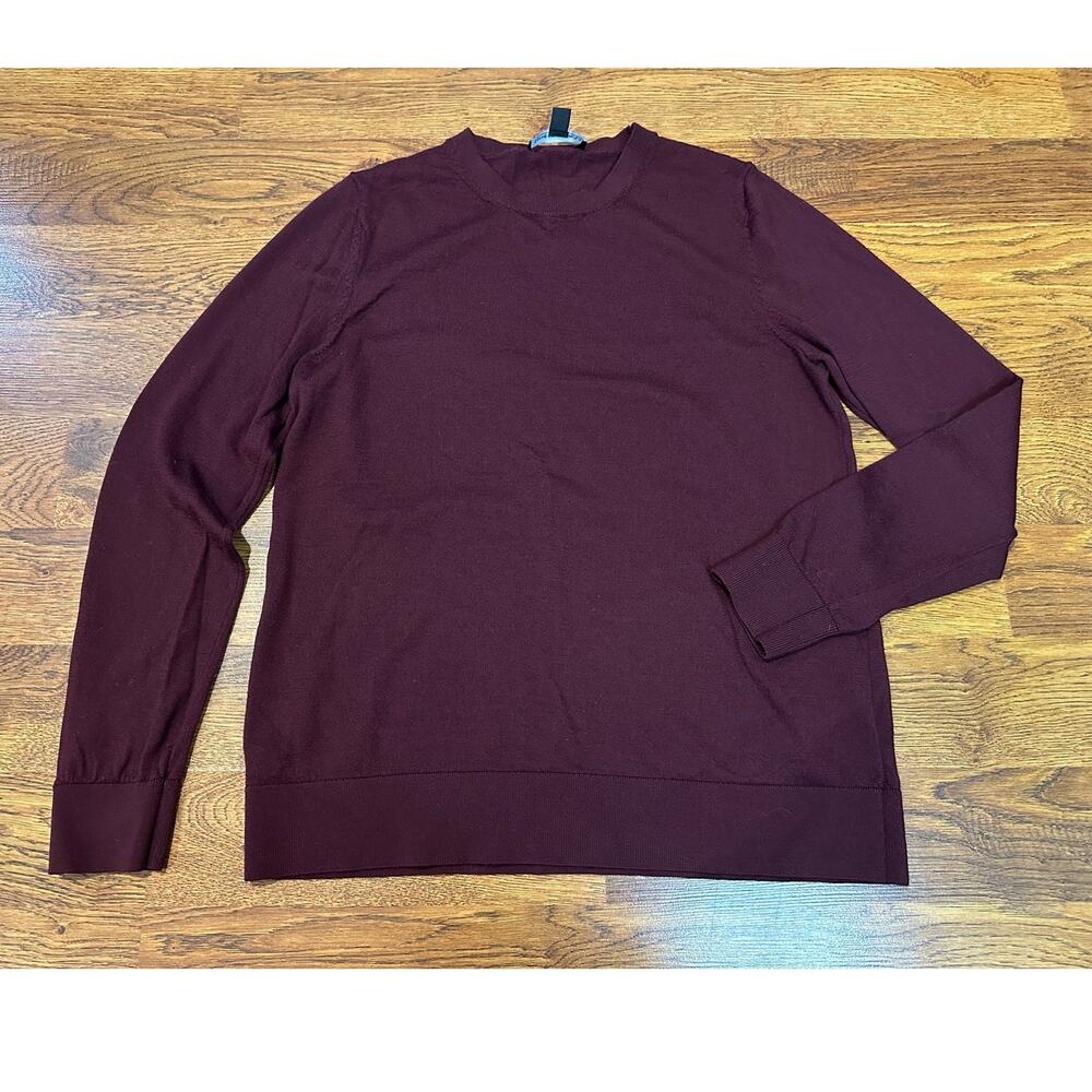 Katherine Barclay 100% Merino Wool Pullover Sweater Women's Large Burgundy